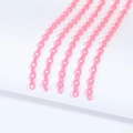 Close-up of pink 6x8mm acrylic link chains for DIY jewelry making and bag accessories - Closed Link Chain / Set of 5 / Rose Red