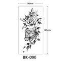 Sketch rose and butterfly black and white temporary tattoo sticker size 96x190mm BK-090 - BK-090 / 96*190mm