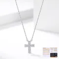 S925 sterling silver moissanite cross necklace with GRA certificate in silver finish - Cross Necklace / Silver