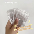 Set of 30 clear plastic self-sealing jewelry bags for earrings and necklace storage - Transparent Sealing Bags-Set of 30