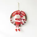 Christmas rattan wreath featuring a long-legged reindeer doll with white pine needles - AGHH23-2 Long Leg Reindeer