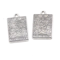 Zinc alloy silver tarot card pendants featuring The Lovers design for DIY jewelry - 1 Piece - 2.7g / The Lovers (23J1-4)