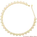 Collier à maillons cœur dorés avec pavé de zircone, largeur 10,5mm et longueur 385mm - Collier Coeur Or Zircon Blanc