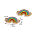 Specifiche dimensionali del ciondolo arcobaleno dorato da 21,5mm con smalto colorato - Arcobaleno