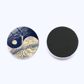 Yin Yang Lebensbaum 30mm Kristallglas Kühlschrankmagnet mit schwarzer Magnetseite - Sonne Mond Stern Lebensbaum (30MM)