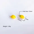 Cute yellow lemon alloy charm with green leaves for DIY earrings 12.5x7mm - Lemon (50#)