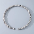 Collana a catena spessa in acciaio al titanio argento con chiusura a moschettone - 45cm / 11mm Acciaio