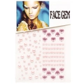 Détail de strass en forme de cœur rose et perles rondes pour bijoux de visage - Rose