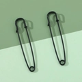 Lot de deux grandes épingles de sûreté noires en métal pour bijoux DIY et châles - 13x40mm / Noir