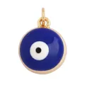 Classic blue Evil Eye round pendant with colorful enamel and golden plated finish - M659608 / Dark Blue