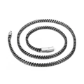 Herren Vintage Titanstahl Gliederkette mit sandgestrahltem Finish und Rundverschluss - Schwarze Halskette (KN115183-KFC)