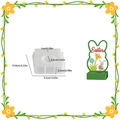 Moule en silicone lapin de Pâques avec motif floral évidé et texte Easter - Base Carrée 1 Trou 004