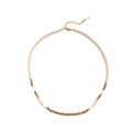 Collana fatta a mano con perle color panna, caramello e bianco e oro 18 carati - Caramello e Bianco