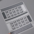 5D 3D Bogen Nagelaufkleber mit schwarz-weißem Hahnentrittmuster und Silbernieten TL-095 - TL099 Schickes Karo Schleife