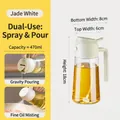 Dispensador de aceite de vidrio blanco de 470ml con modo spray y vertido - Botella 2 en 1 Spray y Vertido-Blanco-470ml