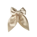 Handgefertigte beige Satin-Haarspange mit Schleife und fließenden Bändern für Damen - Nr. 2 (Beige)