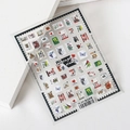 5D vintage stamp nail art sticker TS-207 featuring retro flowers and birds on clear PET - Vintage Stamp (TS-207)