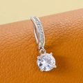 Silver belly button ring with polished metal finish and sparkling round white zircon - 8.0 Round Stud (Silver)