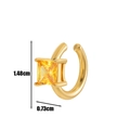 Detail showing dimensions of gold ear cuff with square orange zircon, 1.48cm by 0.73cm - Yellow Square Zirconia Style (2#)