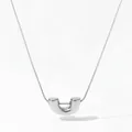 Minimalistische silberne U-Halskette mit polierter Schlangenkette für Damen - Silber Herz Hohl U-Form Stil (D1194)