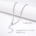 Silver 2.5mm stainless steel box chain necklace with lobster clasp 45+5cm length - 2.5mm Box Chain - Silver