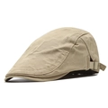Detailaanzicht van ademende platte pet met beige camouflagepatroon en metalen gesp - 56-59cm(Verstelbaar) / Khaki
