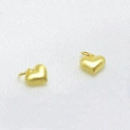 Colgantes de corazón en plata S925 dorada con acabado mate cepillado para joyería DIY - Corazón cepillado de 11MM / Dorado