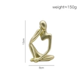 Abstract thinker resin sculpture in golden finish, minimalist art decor, height 13cm - Mini Gold - Left Thinking
