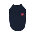 Gilet en tricot bleu marine pour chien avec écusson cœur et texte Cuddle Champ - S / Bleu Marine