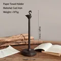 Vintage black cast iron swan paper towel holder standing at 33.8cm height for home decor - Swan Holder