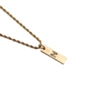 Detail shot of golden twist chain with rectangular pendant featuring a colorful zircon letter Z - Letter N + 60CM Twist Chain