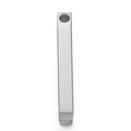 Polished silver stainless steel rectangle bar pendant with pre-drilled hole for DIY jewelry - Steel