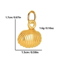 Golden stainless steel seashell pendant variant with detailed 1.7cm leaf-like texture - Gold - Shell