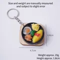 Miniature breakfast steak food keychain with egg and sausage, size 4.7x4.4 cm - Lemon Omelet Rice Teppanyaki - Keychain