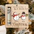 Custom wooden Christmas money holder ornament featuring personalized name on a festive tree - Square Reindeer/Personalized (Style 13)