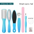 8-piece professional blue foot care set including stainless steel files for dead skin removal - 8-piece Set / Blue