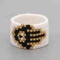 White Black Gold Woven Ring (MI-R180003)