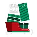 Christmas window sticker featuring a red sleigh and green gift boxes with Merry Christmas text - Small (40x50cm) / Sleigh Style (Static Cling)