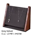 Walnut Inclined Necklace Stand Deep Grey