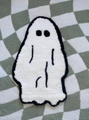 Detalle macro de la alfombra de fantasma con textura suave sobre fondo de cuadros - Fantasmita 1 / 40*60cm Cachemira de Imitación