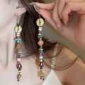 Bohemian feather tassel earrings with colorful beads and vintage ethnic style for women - Multicolor Tassel (30# Ear Hook)