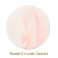 Ronde keramische pad voor lakstempels met elegant roze en wit marmerpatroon - Zegelwas Siliconen Mat - Roze Marmer