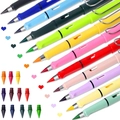 Inkless eternal pencil set in multiple colors with extra nibs and heart charms - Color Pencil and Nib Set / Colorful