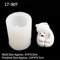 3D sitting polar bear silicone mold for chocolate mousse and candle DIY crafts - Sitting Pose 17-907 / Clear