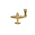 Polished 18K gold-plated stainless steel airplane pendant with metallic finish - Airplane / Gold