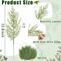 Detail showing 13.8 inch artificial pine branches with iron wire stems in a 60-piece pack - Realistic Pine Branch 35cm