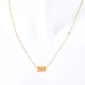 Collar de número de ángel 333 dorado de acero inoxidable con un pequeño diamante fino - 333