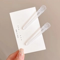 Minimalist matte translucent white hair clips on a branded display card in a pair - 2 Pcs/Set / Matte White