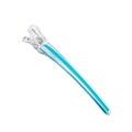 Transparent duckbill hair styling clip with a distinct blue decorative inner strip - Light Blue