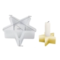 Star-shaped silicone candle mold with finished yellow star candle for DIY resin crafts - Star Candle Holder / Semi-transparent White